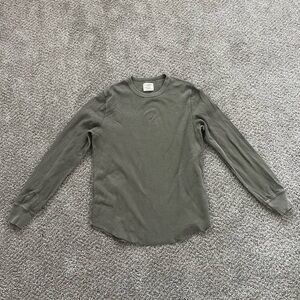 Buck Mason Olive Long-Sleeve Waffle Crew